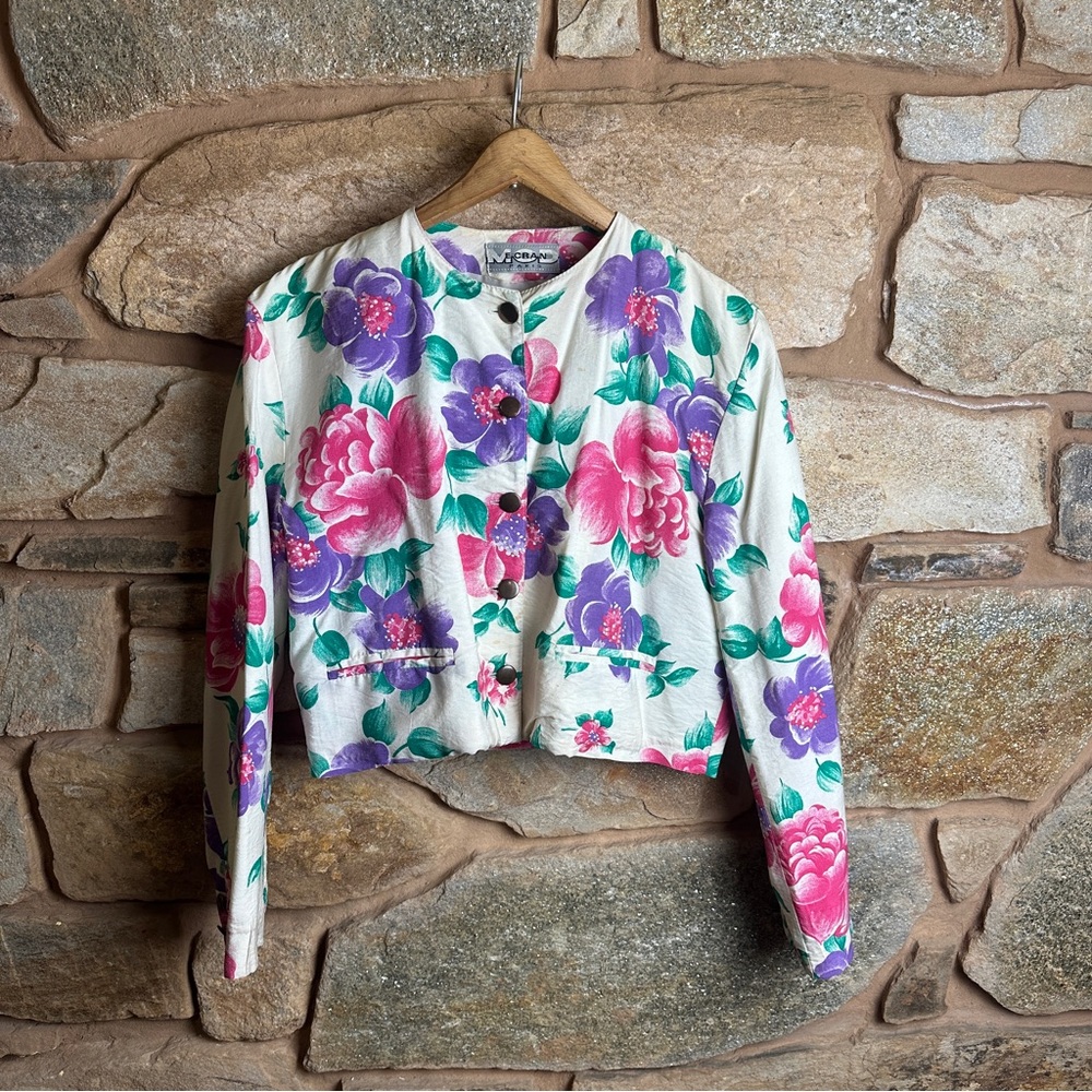 MCM Floral Blazer - White, Pink, Purple